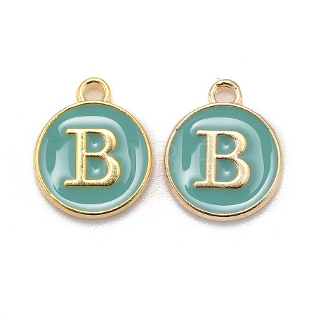 Golden Plated Alloy Enamel Charms X-ENAM-S118-05B-1