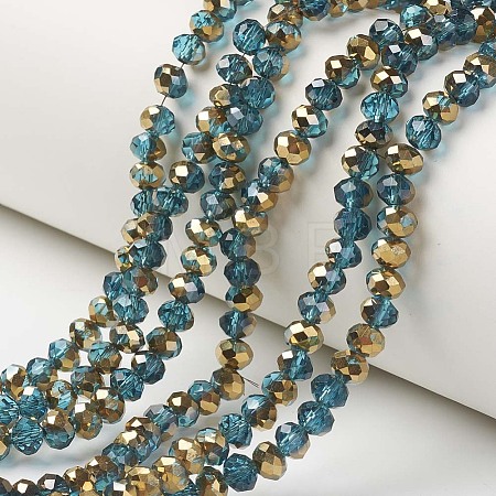Electroplate Transparent Glass Beads Strands EGLA-A034-T3mm-O03-1