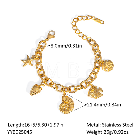 Stylish Ocean Stainless Steel Charm Bracelets OX8367-4-1