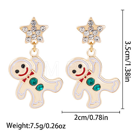 Christmas Alloy Dangle Stud Earrings FS-WG10992-09-1
