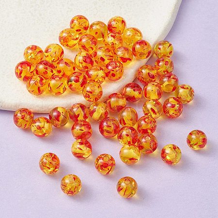 Resin Imitation Amber Beads RESI-YW0001-49-1
