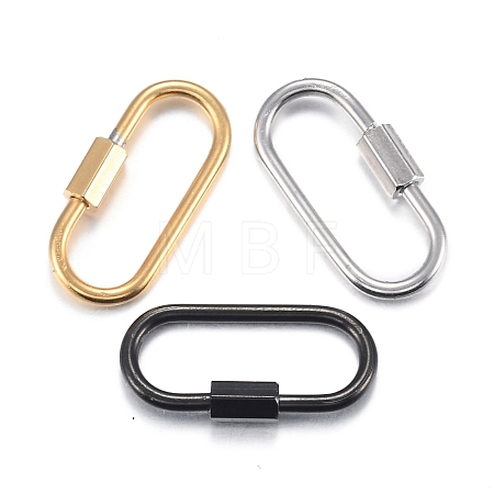 304 Stainless Steel Screw Carabiner Lock Charms STAS-H107-04A-1