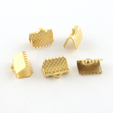 304 Stainless Steel Ribbon Crimp Ends STAS-S047-061G-1