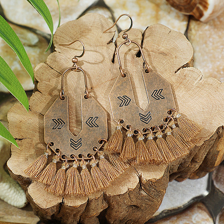 Bohemian Style Alloy Tassel Dangle Earrings WG64A01-04-1