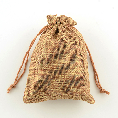 Polyester Imitation Burlap Packing Pouches Drawstring Bags X-ABAG-R004-18x13cm-03-1