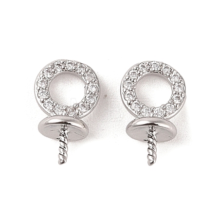 Brass with Cubic Zirconia Peg Bails KK-B087-13B-P-1
