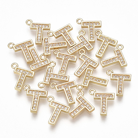 Brass Cubic Zirconia Charms KK-S348-330T-1