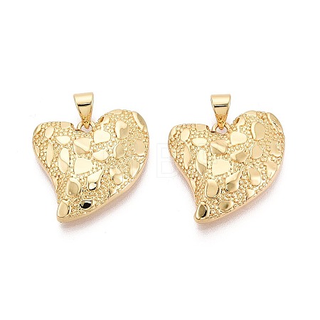 Textured Brass Pendants KK-T080-62G-1
