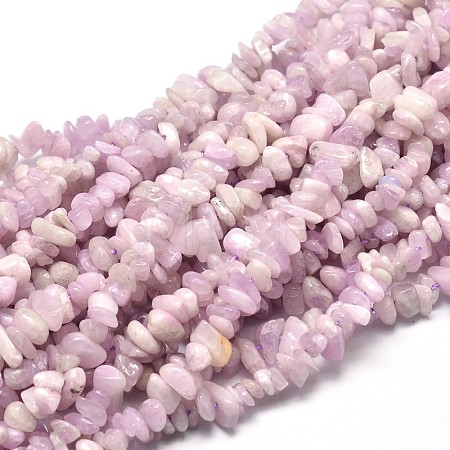 Natural Kunzite Chip Beads Strands G-E271-79-1