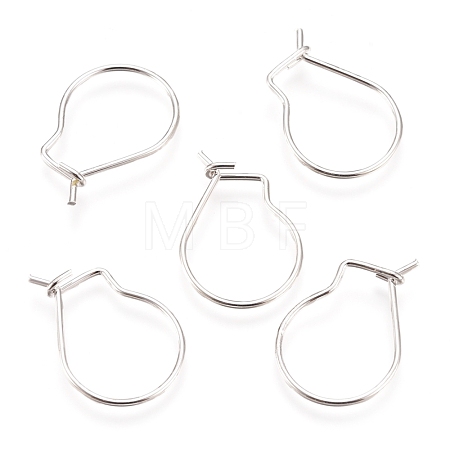 304 Stainless Steel Hoop Earrings Findings STAS-H436-02S-1