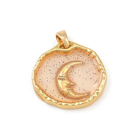 Transparent Epoxy Resin Brass Pendants LS-KK-B163-01G-05-1