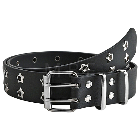 1Pc Star Eyelet PU Leather Waist Belts for Jeans AJEW-CL0005-63-1