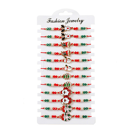 Christmas Alloy Enamel Pendant Link Bracelets FS-WG9F6E2-01-1
