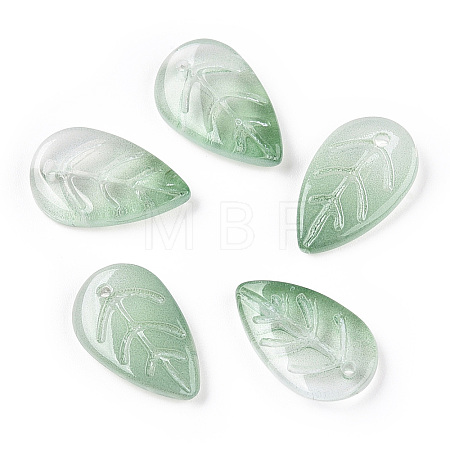 Baking Paint Transparent Glass Petal Beads DGLA-N004-06-1
