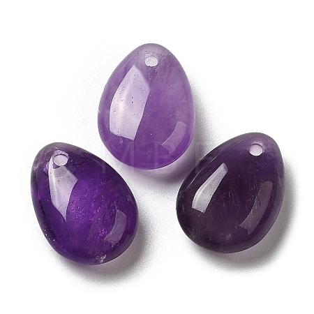 Natural Amethyst Teardrop Charms G-M410-01-05-1