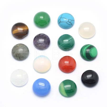 Natural & Synthetic Mixed Gemstone Cabochons X-G-P393-R-6mm-1