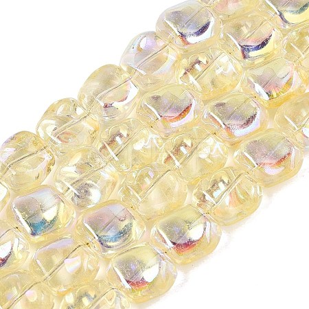 Electroplate Transparent Glass Beads Strands EGLA-N057-02A-03-1