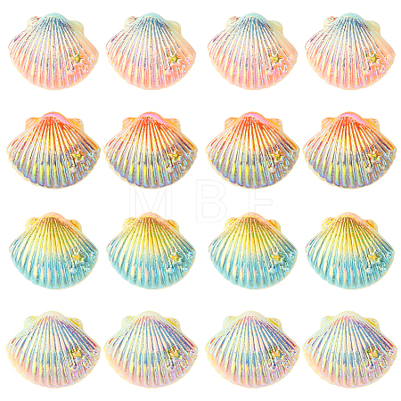 40Pcs 4 Colors Opaque Resin Cabochons CRES-SC0003-11-1
