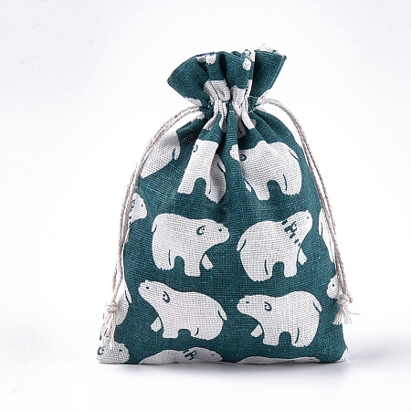 Polycotton(Polyester Cotton) Packing Pouches Drawstring Bags ABAG-T007-02M-1