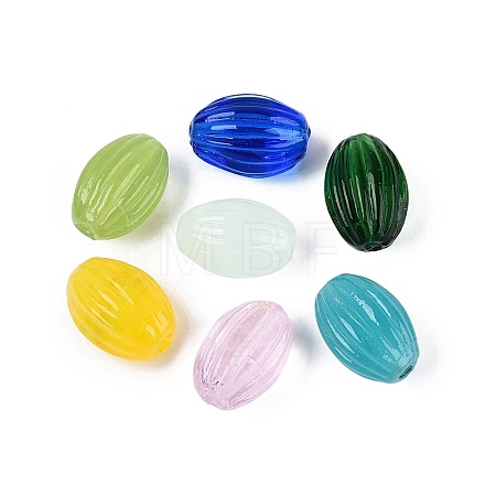 Handmade Ribbed Lampwork Beads LAMP-N042-01-1