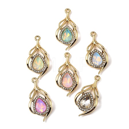 UV Plating Alloy Glass Pendants FIND-K032-37G-1