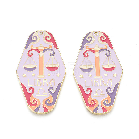 Rack Plating Alloy and Enamel Big Pendants ENAM-T021-29I-1