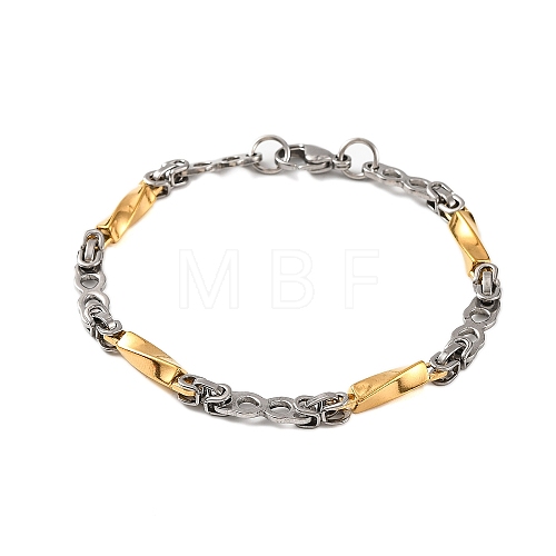 304 Stainless Steel Twist Link Chain Bracelets BJEW-B078-124GP-1