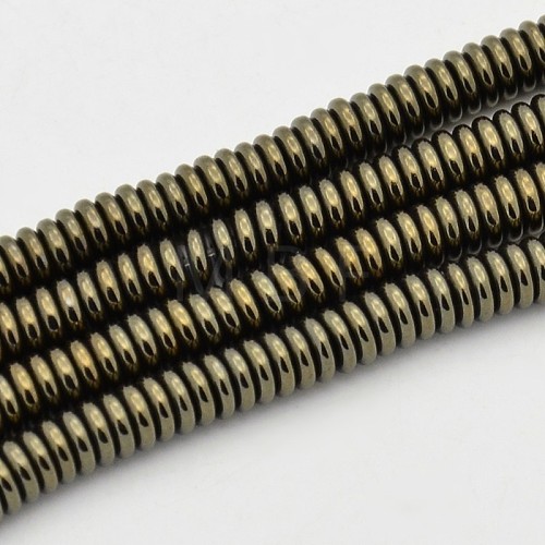 Flat Round/Disc Non-magnetic Synthetic Hematite Beads Strands G-D617-10-1