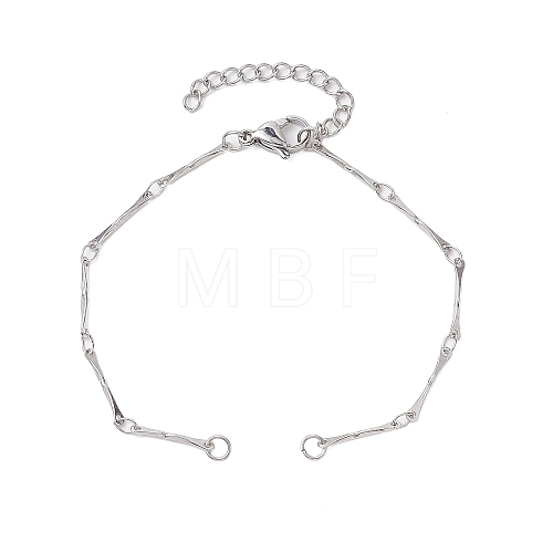 Stainless Steel Bar Link Chain Bracelet Makings AJEW-JB01290-02-1