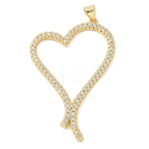 Brass Micro Pave Cubic Zirconia Pendants KK-K298-14G-04-1