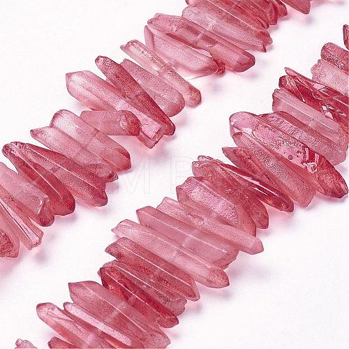 Natural Quartz Crystal Points Beads Strands G-K181-B09-1