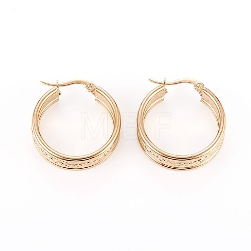 304 Stainless Steel Geometric Hoop Earrings for Women Girls STAS-D171-34G-1