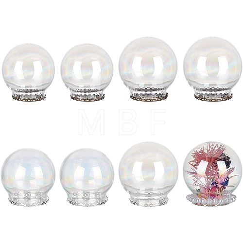  8Pcs 4 Style Round Iridescent Glass Dome Cover FIND-NB0004-55-1