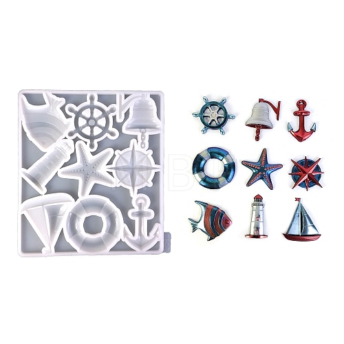 Ocean Theme Lighthouse Anchor Starfish DIY Wall Decoration Silicone Molds SIL-F007-02-1
