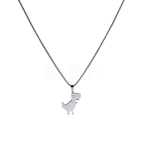 Cool Dinosaur Necklace Street Hip-hop Cool Couple Pendant Long Necklace OU0635-1