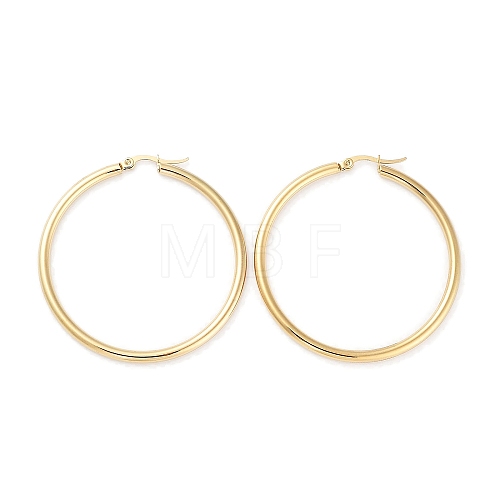 Ring 304 Stainless Steel Hoop Earrings for Women Men EJEW-B049-01G-G-1