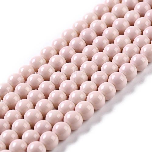 Painted Glass Beads Strands X-DGLA-S071-4mm-B12-1