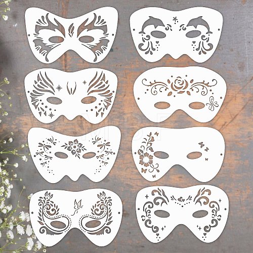 8Pcs PET Plastic Tattoo Template PW-WGFB83D-01-1