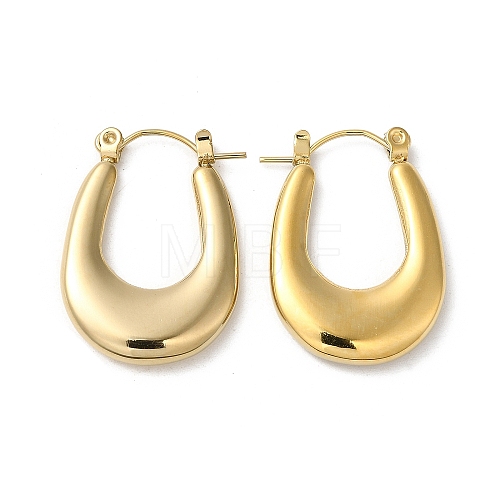 Rack Plating 304 Stainless Steel Thick Hoop Earrings for Women EJEW-Z026-23G-1