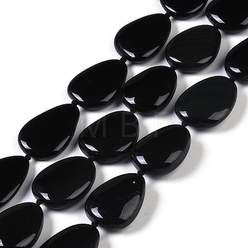 Natural Black Gemstone Beads Strands G-Q164-C01-02-1