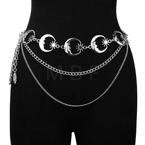 Alloy Moon Link 3 Layer Waist Chains for Women WGF4895-08-1