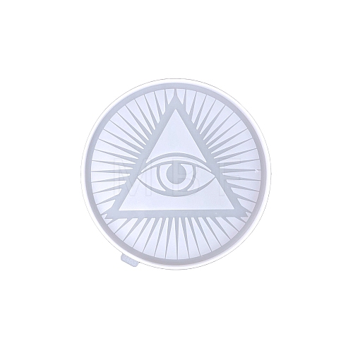 Flat Round with Evil Eye DIY Silicone Display Molds PW-WG60847-01-1