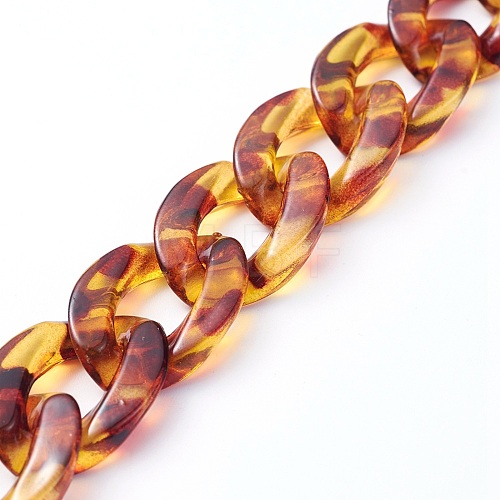 Handmade Acrylic Curb Chains AJEW-JB00679-09-1