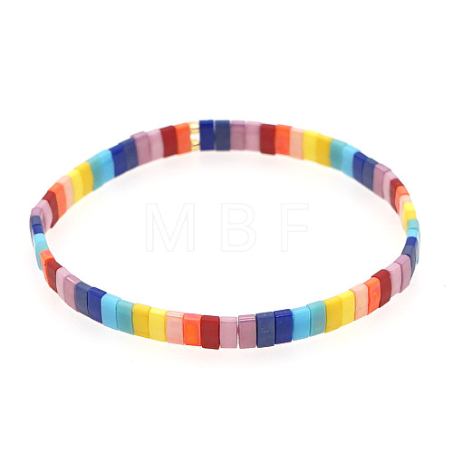 Rainbow Bohemian Style Glass Beads Stretch Bracelets RM1844-30-1