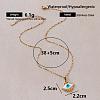 Vintage 304 Stainless Steel Enamel Evil Eye Pendant Necklaces for Women XZ3178-6