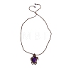 Natural Amethyst Tortoise Pendant Necklace NJEW-K258-02G-1