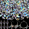 220Pcs Electroplate Transparent Glass Faceted Teardrop Beads EGLA-PA0001-58-1