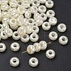 ABS Plastic Imitation Pearl Rondelle Large Hole European Beads X-MACR-S256-A41-1