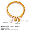 304 Stainless Steel and Pink Glass Charm Round Beaded Stretch Bracelets for Women WGE1DD1-02-1
