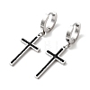 Cross 304 Stainless Steel Polymer Clay Rhinestones Hoop Earrings EJEW-G453-11P-01-4